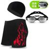 Calção de Banho Calção de Banho Masculino Boxer Secagem Rápida Anti-Constrangimento Tamanho Grande Solto Adulto Óculos de Natação Touca de Natação Shorts de Natação Equipamento