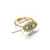 Anillo Abierto de Acero Inoxidable Ojo de Diablo Ojo Azul de Lujo Ligero Vintage con un Toque de Alta Gama, Venta al por Mayor de Joyería Vintage de Alta Gama