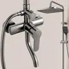 Chuveiro de mão para banho com quatro funções, quente e frio, ABS cor grafite, com pressurizador, fornecimento direto da fábrica de origem, atacado transfronteiriço