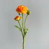 Flores Artificiales con 3 Cabezas, Peonías Estilo Europeo, Botón de Oro, Flores para Decoración de Bodas, Arreglo Floral para Jarrón de Mesa, Exportación
