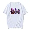 Comer Macarrão Personagem de Anime Aberto Estampa Cartoon Retrô Camiseta de Poliéster Gola Redonda Top Masculino e Feminino Solto
