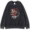 360g cross-border atacado estilo americano angustiado suéter de pescoço redondo homens e mulheres tops primavera e outono gola redonda top estampado estilo casal