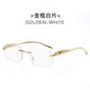 Nuevas Gafas de Sol Cuadradas Decorativas sin Montura Cheetah Coloridas para Hombre y Mujer Retro Cabeza de Leopardo Metal Gafas Transfronterizas