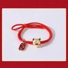 Cuerda para el pelo de Año Nuevo Este año es Aleación de Tigre Cuerda Roja para el Cabello Pulsera Banda de Goma de Doble Uso Goma para el Pelo Cuerda Roja Tigre del Zodiaco