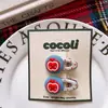 Novo Estilo Coreano Infantil Outono e Inverno Vermelho Festivo Feriado Resina Maçã Grampo de Cabelo Meninas Botão Liga Oval Clipe
