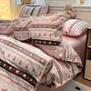 2026A Nuevo Estilo Estilo Fair Isle Borde de Concha Algodón Acolchado Juego de Cama de Cuatro Piezas, Juego de Tres Piezas para Dormitorio, Artículo Individual