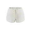 Calça Casual de Cintura Alta com Cordão Estilo de Rua Tendência Estilo Europeu e Americano 2025 Shorts Quentes Justos no Quadril Femininos Shorts Apertados Sexy