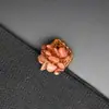 Anillo de Piedra Natural Estilo Étnico Popular Serie Multicolor Cuentas de Grava Anillo Hueco Estilo Bohemio Cuentas de Arroz