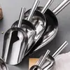 Pala para Hielo de Acero Inoxidable 304 Pala para Máquina de Hielo Pala para Granos Pala Plana para Cubitos de Hielo Cuchara para Hielo Cuchara para Té Pala Multiusos Transfronterizo