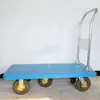 Carrinho de Mão Plataforma Grande Estendida Espessa para Carregar e Transportar Mercadorias, Pequeno Reboque para Barracas de Rua, Dobrável, Silencioso, Carrinho de Puxar com Roda Grande