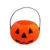 Cubo Plegable de Calabaza Sonriente de Halloween Dos y Medio en Uno Cubo de Dulces Accesorios para Decoración de Sitio