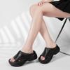Pantuflas de Suela Gruesa para Mujer, Tendencia Ins Europea y Americana de Verano, Sandalias de Cuña con Suela Suave de Eva para Uso en Exteriores, Pantuflas Estilo París