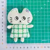 Novo Tecido Cartoon Xadrez Gatinho Pingente para Bolsa DIY Acessórios Broche Acessórios de Vestuário para Chapéus, Sapatos, Meias e Roupas