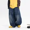 Nuevos pantalones vaqueros estilo japonés para niños, colección otoño 2026: informal, diseño de pierna curva, elegantes jeans de pierna ancha para niños