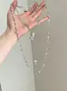 Colar de Pérolas com Cruz Vintage, Multicamadas, Versátil, Elegante, Longa Corrente para Suéter