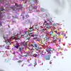 Bolsa de 10g color sirena pasada fragmentos gruesos irregulares lentejuelas polarizadas PET material de relleno de papel de caramelo mágico