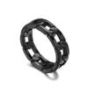 Joyería europea y americana de gran venta anillo de acero inoxidable anillo de titanio hueco con personalidad para hombre cadena dedo parejas masculinas y femeninas
