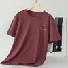 Camiseta Antibacteriana de Algodão Mercerizado de Manga Curta 7A para Homens no Verão, Camiseta de Seda Gelada com Sensação Fresca de Manga Meia-Manga Estampada com Letras, Top Branco
