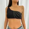 Moda em joias transfronteiriças europeias e americanas, corrente multicamadas com franja BodyChain, corrente de ombro criativa personalizada, roupa Coser