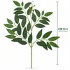 Amazon Transfronterizo Flor Artificial Tallo de Hoja de Eucalipto Artificial Rama de Dólar Plateado Corta Hoja Decorativa Planta Verde Simulada Hoja de Plástico