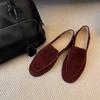 Los Nuevos Estilos de Otoño e Invierno Son Tan Cómodos de Usar~ Mocasines Planos Slip-On de Piel de Oveja con Punta Redonda y Puntiaguda Estilo Francés para Mujer