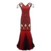 Vestido Amazônico Bordado à Mão com Contas e Lantejoulas Novo para Exportação Anos 1920 Vestido de Banquete Europeu e Americano Lote