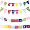 Bandera de decoración para fiesta mexicana, bandera triangular hueca no tejida, diseño de ambiente para el 5 de mayo, Día de los Muertos, bandera colorida