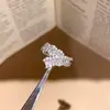 Anillo Abierto Redondo Super Brillante de Circonita, Simple y Moderno, Versátil, Lujo Ligero, Sensación de Alta Gama, Popular en Xiaohongshu, Joyería de Moda