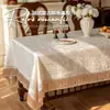Mantel Impermeable Vintage Estilo Francés, Mantel Rectangular para Mesa de Comedor, Mantel de Lujo Ligero de Gama Alta, Mantel Doméstico a Prueba de Aceite y Resistente a las Manchas