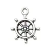 Acessórios para joias diy série náutica marinha liga prata antiga âncora de navio roda pingente de navio pulseira colar materiais atacado