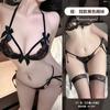 Lencería sexy con encaje de puro deseo, uniforme sexy, sujetador de tres puntos, bragas, pijama para mujer, 0793