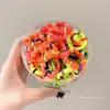Coloridos pasadores de pelo de pulgar estilo coreano para niños y niñas, lindas diademas, dulces cordones para el pelo de niños, gomas elásticas de alta elasticidad, accesorios para el pelo