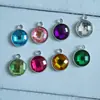 Accesorios Colgantes Redondos Acrílicos Coloridos Transfronterizos de 12/14 mm para DIY Collares Pulseras Colgantes Pequeños Accesorios de Joyería