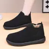 Zapatos de algodón para mujer con forro polar de invierno para comercio exterior transfronterizo, zapatos cálidos para mamá, botines cortos planos cómodos y versátiles, botas de nieve antideslizantes