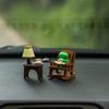 Ornamentos de carro de cura de sapo, decoração de carro fofa, presente, acessórios de desenho animado para carro, enfeites de console central de mesa