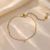 Pulsera Nueva de Moda de Acero de Titanio para Viajeros para Mujer, Joyería de Mano de Lujo Ligero, Pulseras Coreanas de Alta Gama para Parejas, Colección de Pulseras para Mujer