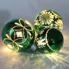 Bola de Navidad luz de árbol festivo decoración bola electrochapada con láser arreglo de escena de ambiente adorno colgante para escaparate