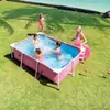 Soporte original genuino INTEX para piscina de estructura rectangular rosa para piscina casera de niños, engrosado 28266