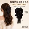 Pinza de Garra con Cinta Floral de Moño para Mujer de Alta Gama 2026 Nuevo Pasador para el Cabello Parte Posterior de la Cabeza Peinado Semirecogido Pinza de Tiburón Accesorios para el Cabello