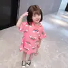 Conjunto de Falda y Camiseta para Niña 2021 Verano Falda para Bebé Niña Camiseta Arcoíris Estilo Coreano Linda Vestido Infantil de Longitud Media