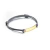 Pulsera Trenzada de Cuerda de Cuero Curvada de Acero de Titanio Pulido Espejo con Grabado para Pareja Hombre y Mujer Acero Inoxidable Cuerda de Cera Curvada Ajustable