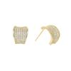 Pendientes Elegantes para Mujer de Plata S925 con Pasador Dorado Real Microincrustados con Circonita Pendientes de Forma C Completa de Diamante Todo Terreno