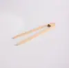 Pinzas para alimentos de bambú estilo japonés, pinzas de cocina anti-quemaduras, pinzas para pan, palillos para alimentos de madera maciza, vajilla doméstica de alto valor, 20 cm