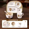 Juego de vajilla infantil de melamina, plato de comedor casero con forma de oso, artículos para niños, plato dividido, tazón para comida de bebé, personalizable