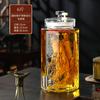 Botella de Vidrio para Remojar Licores, Licor de Ginseng Sellado, Tarro para Licores Medicinales, Tarro para Vino, Olla de Vino con Pico, Botella de Licor con Diseño de Ciruela, Orquídea, Bambú y Crisantemo