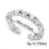 Anillo Geométrico Apilable de Lujo Ligero Europeo y Americano con Incrustaciones de Cobre y Circonita Anillo Abierto Exagerado con Diamantes Completos para Dedo Índice Anillo Versátil para Mano