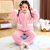 Meninas Novo inverno flanela pijamas terno bebê meninas outono e inverno engrossado quente cardigan roupas para casa conjunto de duas peças