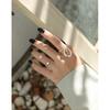 074 Estilo Coreano Ins Hecho a Mano Plata Esterlina Antigua S925 Anillo Abierto Fino Anillo de Plata para Mujer