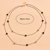 Cadena para suéter de cristal europeo y americano, trébol de cuatro hojas multicapa apilable, collar largo, cadena para suéter, moda femenina de otoño e invierno, combinable con todo