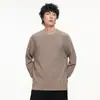 Camiseta Masculina LKTM Estilo Americano Canelada Stretch Anti-rugas 280g Cor Sólida Manga Longa Unissex Casual Gola Redonda Camiseta Básica